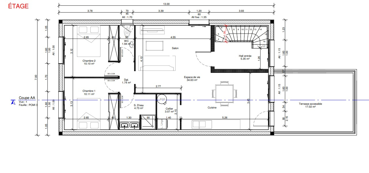 Appartement T3 avec Terrasse et Garage
