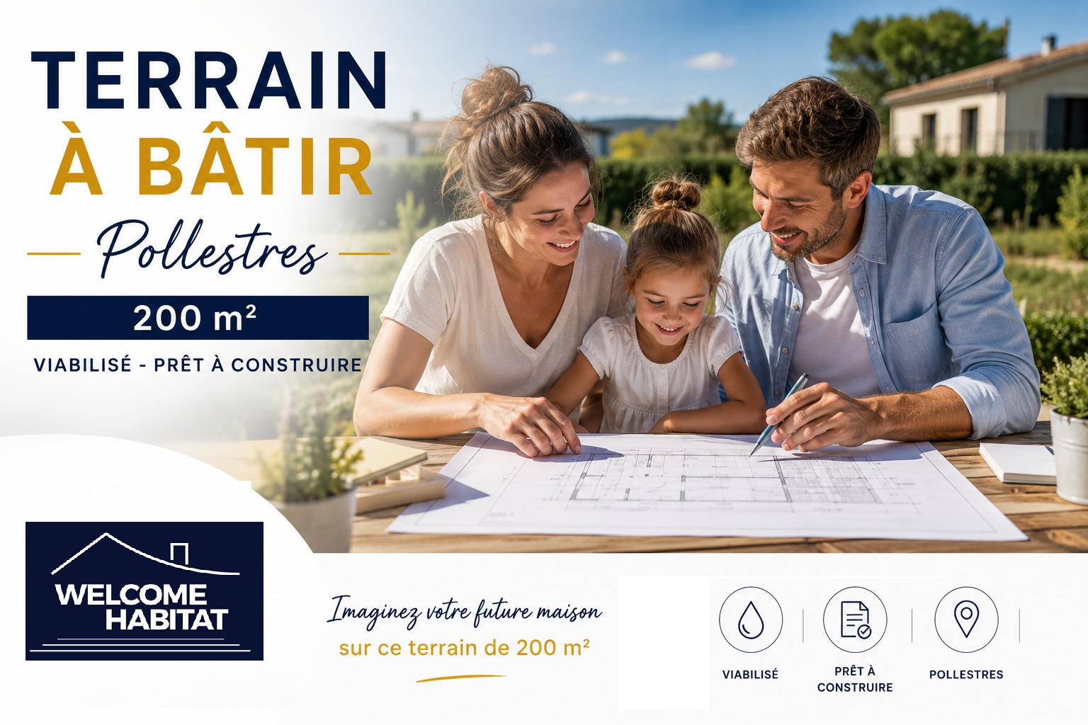 Terrain à bâtir de 200 m2 à Pollestres